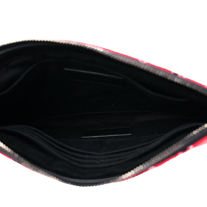 Saint Laurent Canvas Bandana Chevron Monogram A5 Wristlet Red 5 of 8