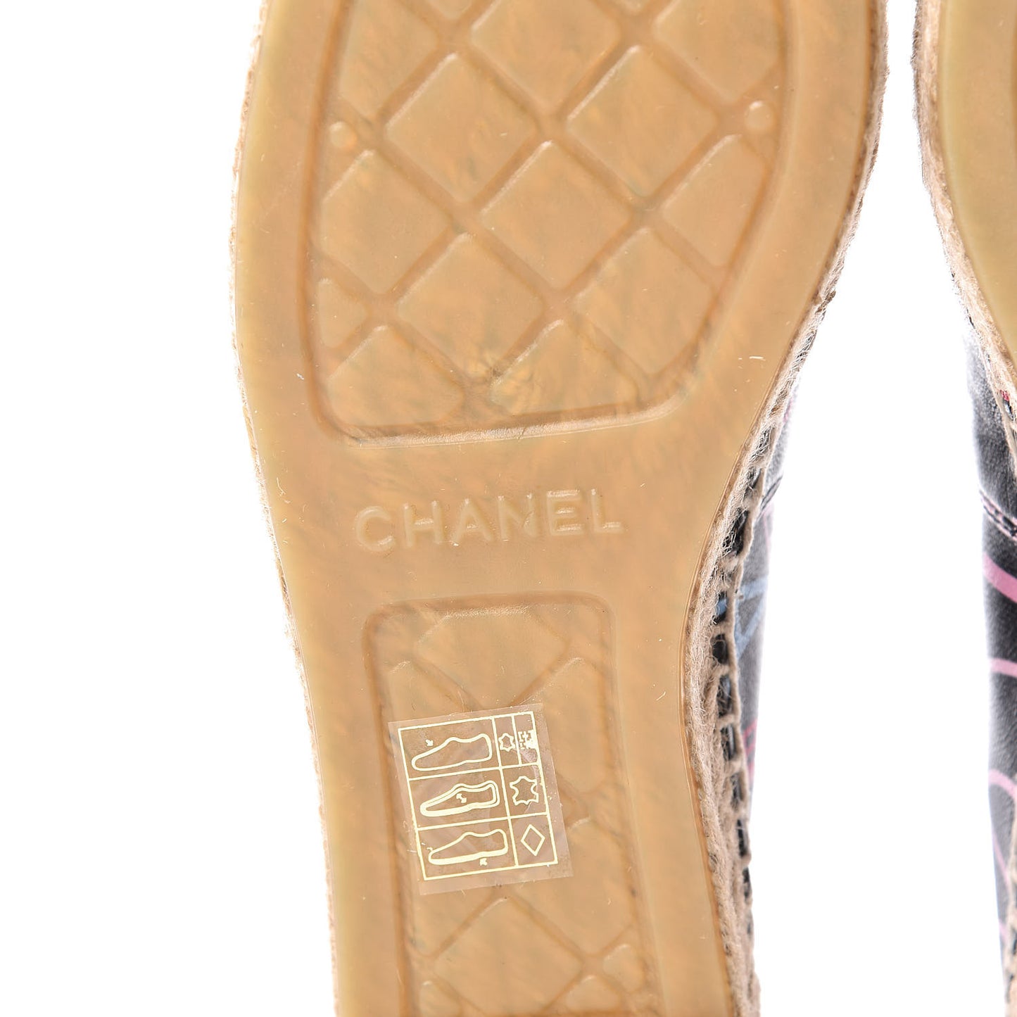 Lambskin Grosgrain Printed Espadrilles 37 Multicolor Black
