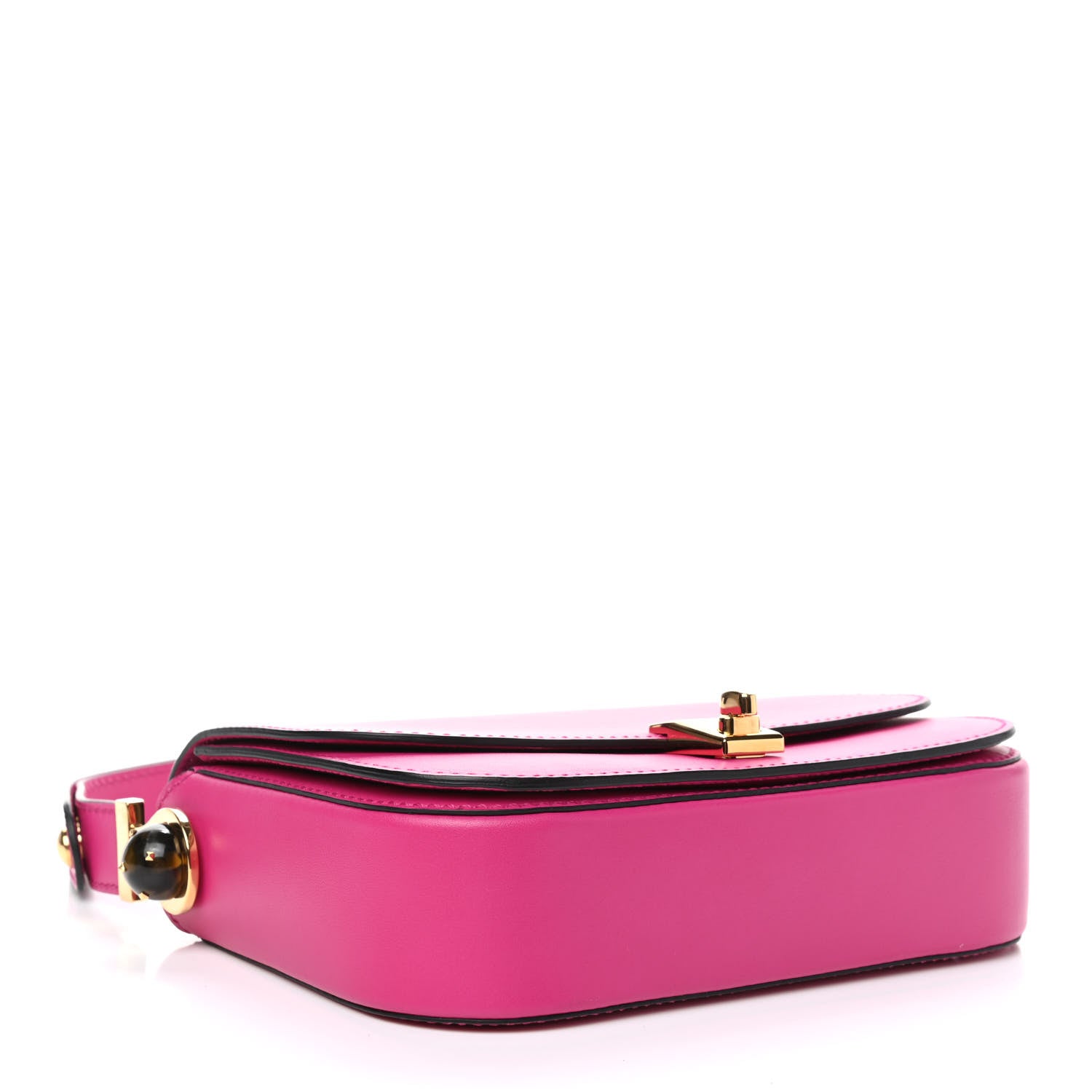 Valentino Garavani Vitello Turnlock Flap Shoulder Bag Deep Cyclamin 3 of 4