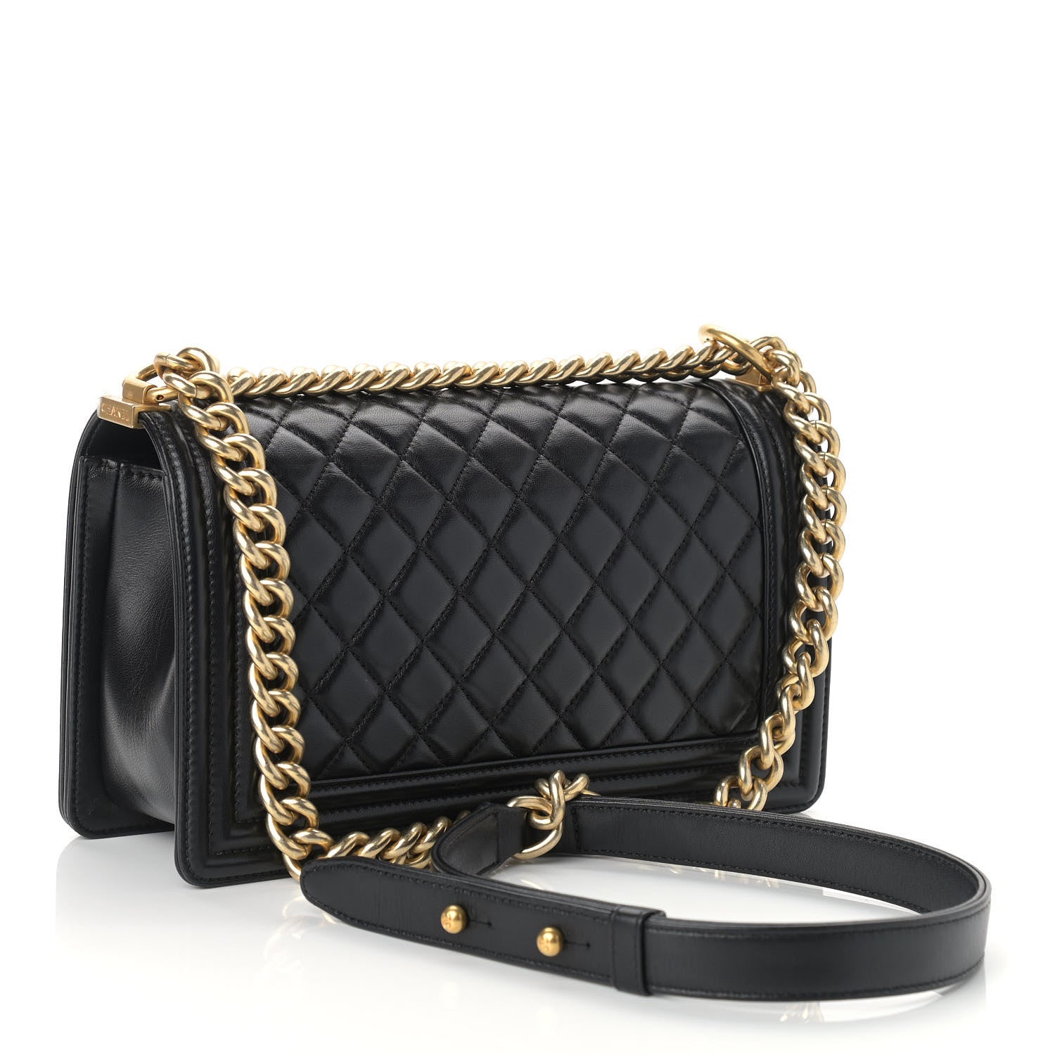 Chanel Lambskin Quilted Medium Boy Flap Black 2 of 8