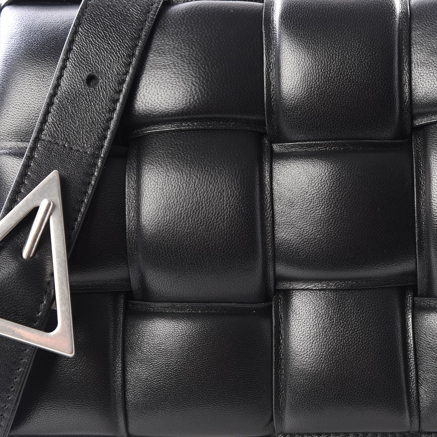 Bottega Veneta Paper Calfskin Maxi Intreccio Padded Cassette Crossbody Bag Black 9 of 9