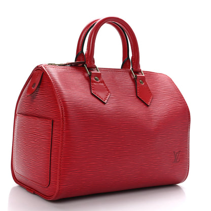 Louis Vuitton Epi Speedy 25 Castillan Red 3 of 11