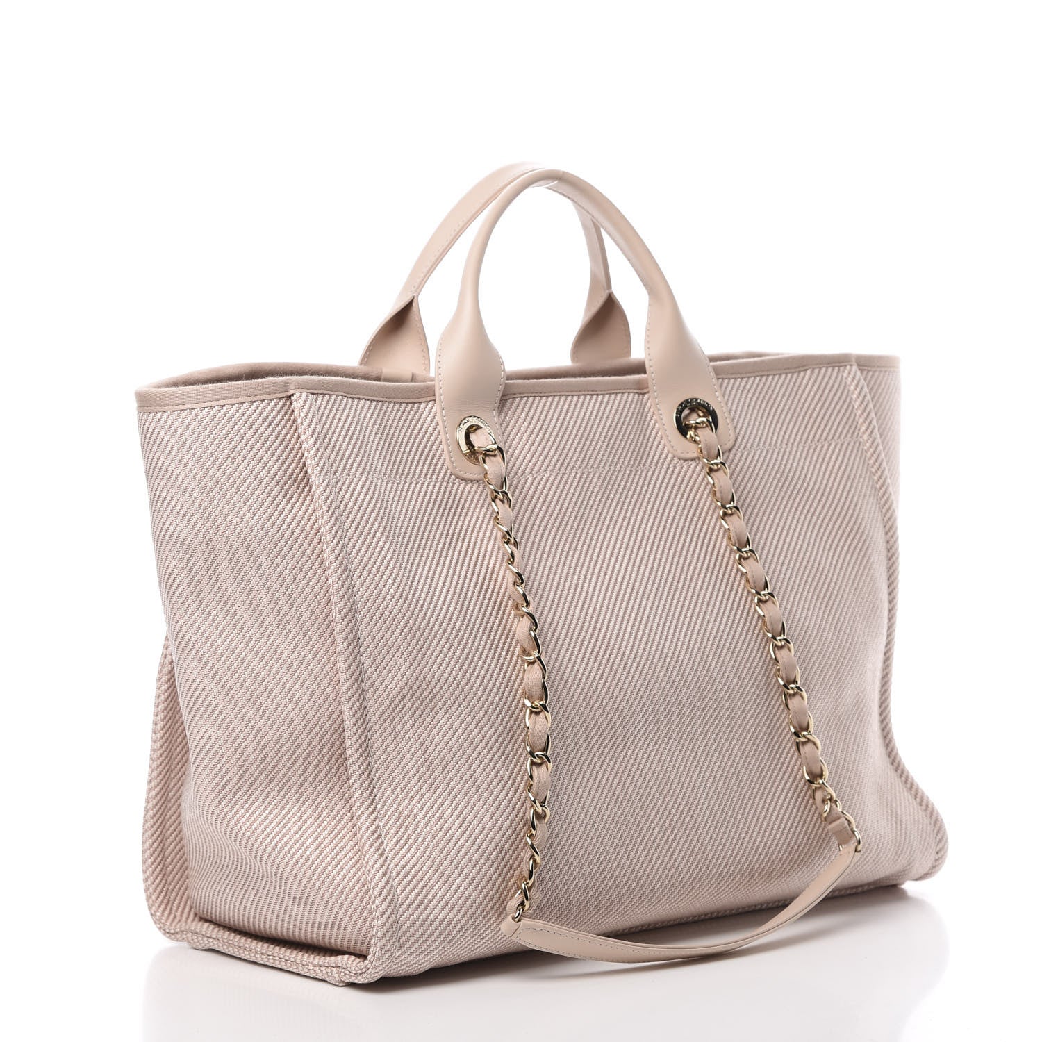 Chanel Mixed Fibers Calfskin Medium Deauville Tote Beige 4 of 11