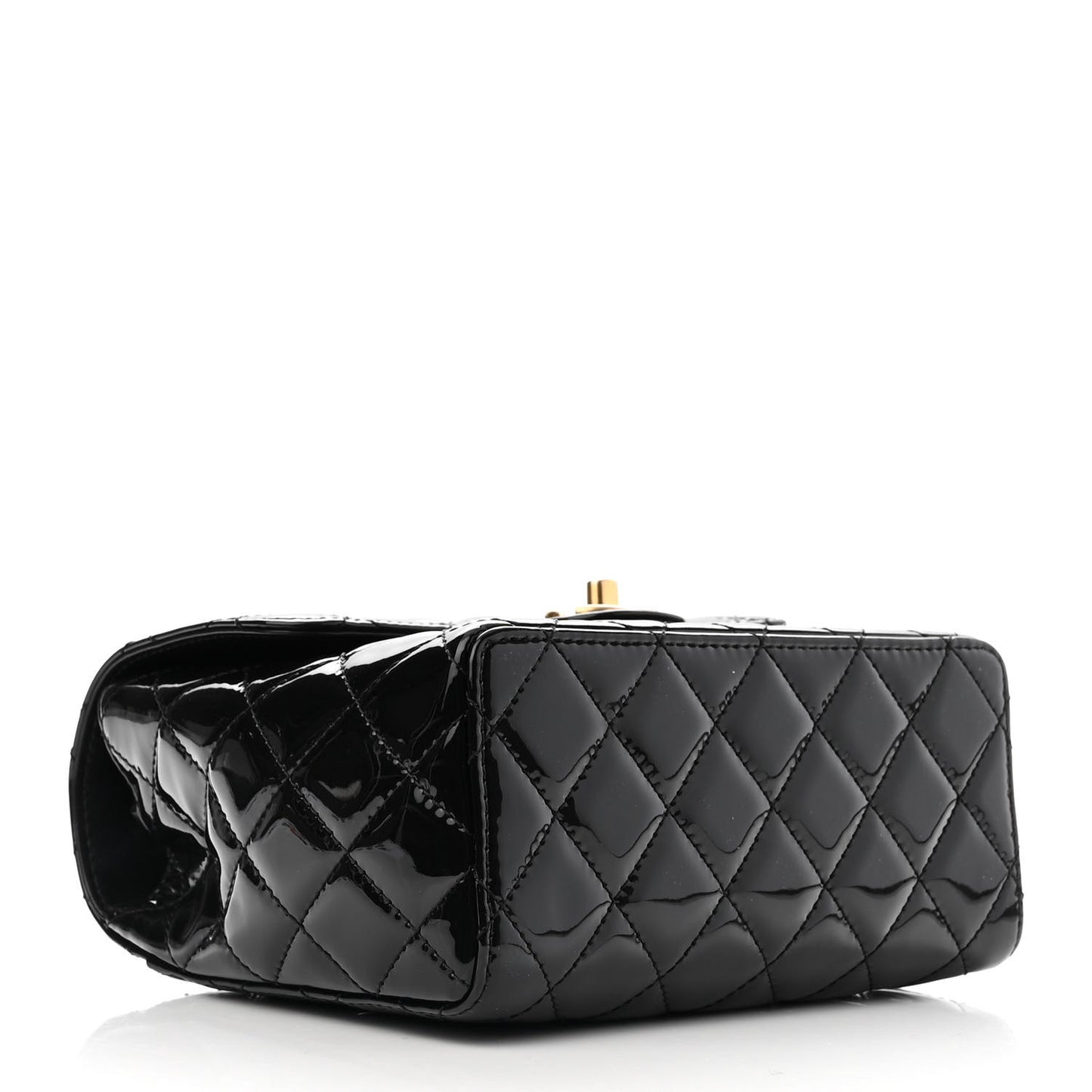 Patent Quilted Small Flap Black