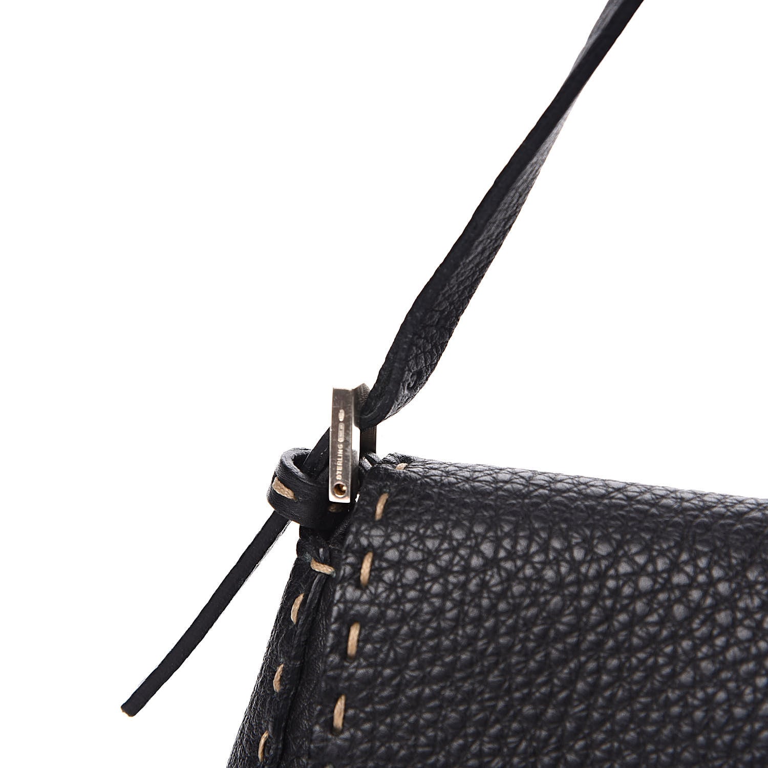 Fendi Calfskin Romano Selleria Baguette Black 11 of 11