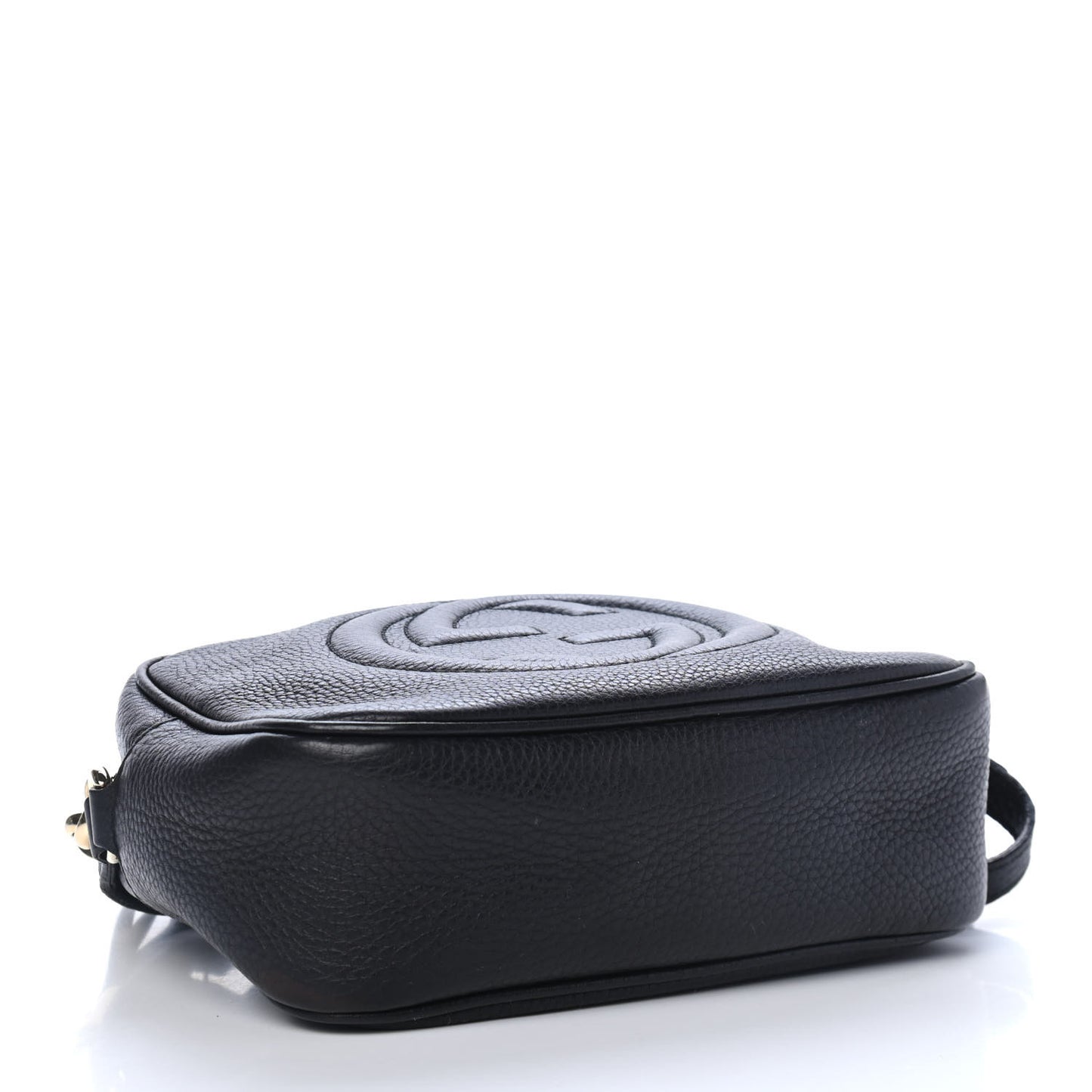 Pebbled Calfskin Small Soho Disco Bag Black
