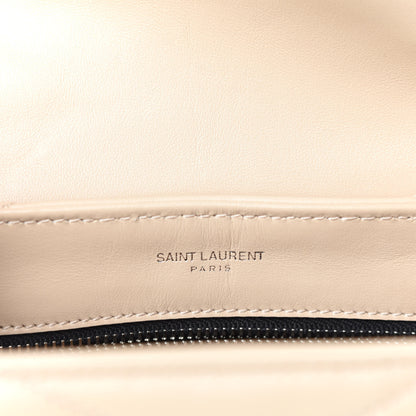 Saint Laurent Calfskin Y Quilted Monogram Toy Loulou Satchel Nude Powder 9 of 12