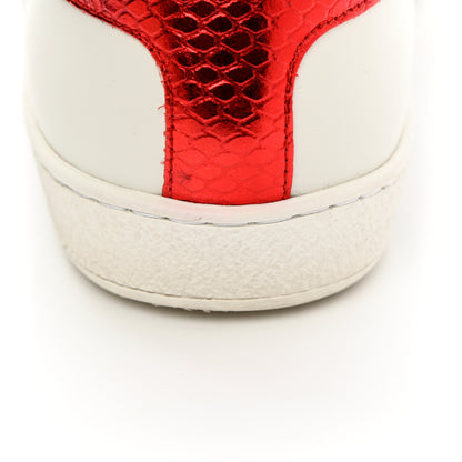 Gucci Calfskin Ayers Bee Embroidered Womens Ace Sneakers 38.5 White Green 11 of 17
