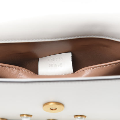 Gucci Nappa Pearl Studded Mini Queen Margaret Broadway Shoulder Bag Mystic White 7 of 9