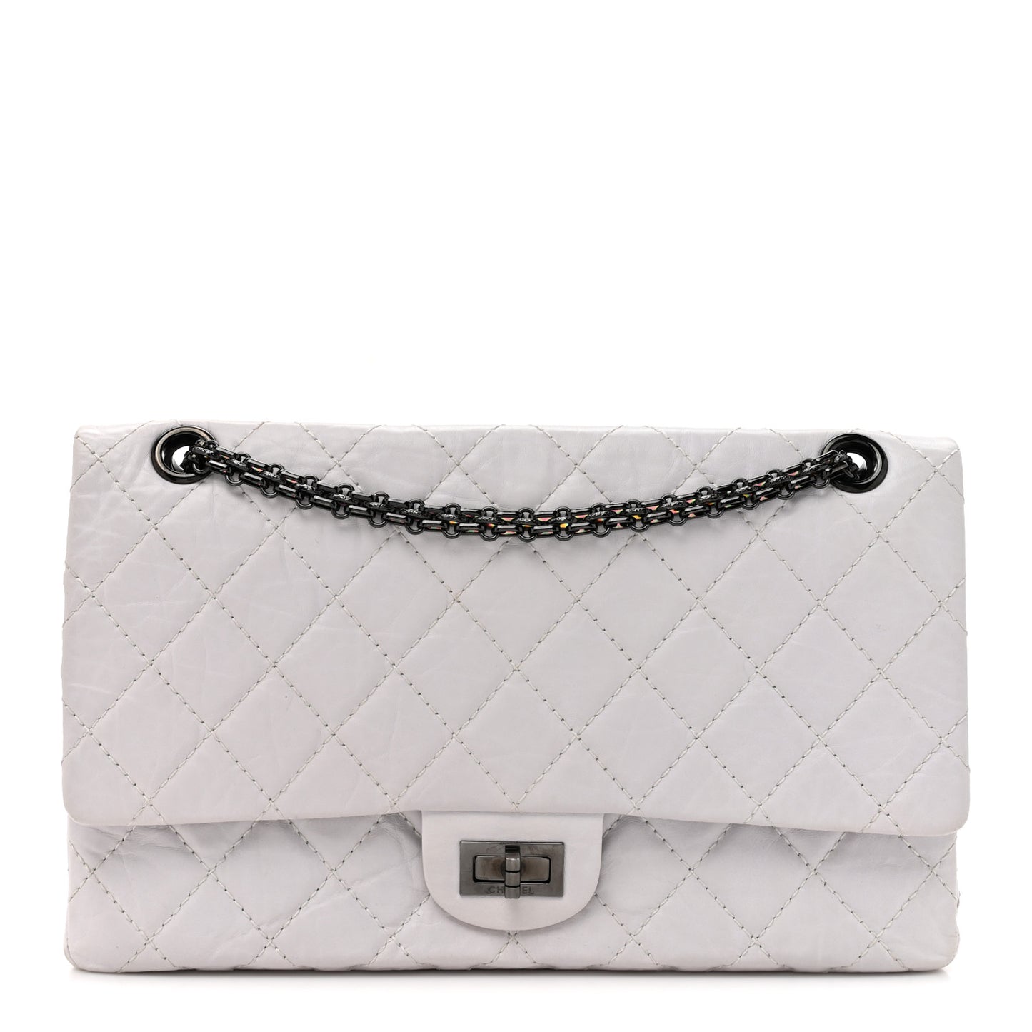 Aged Calfskin Quilted 2.55 Reissue 226 Flap White
