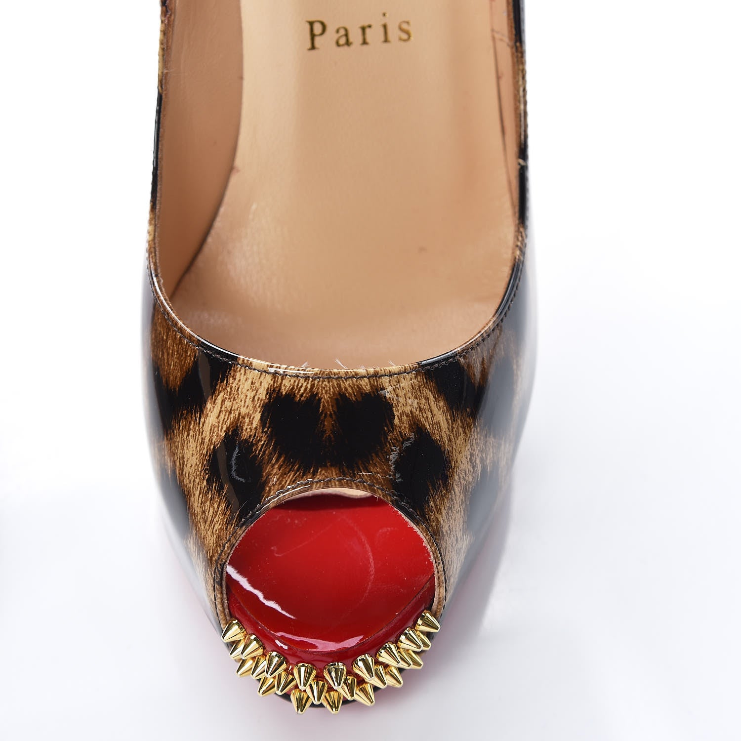 Christian Louboutin Patent Leopard New Very Prive Spikes 120 Pumps 36 Brown 13 of 14