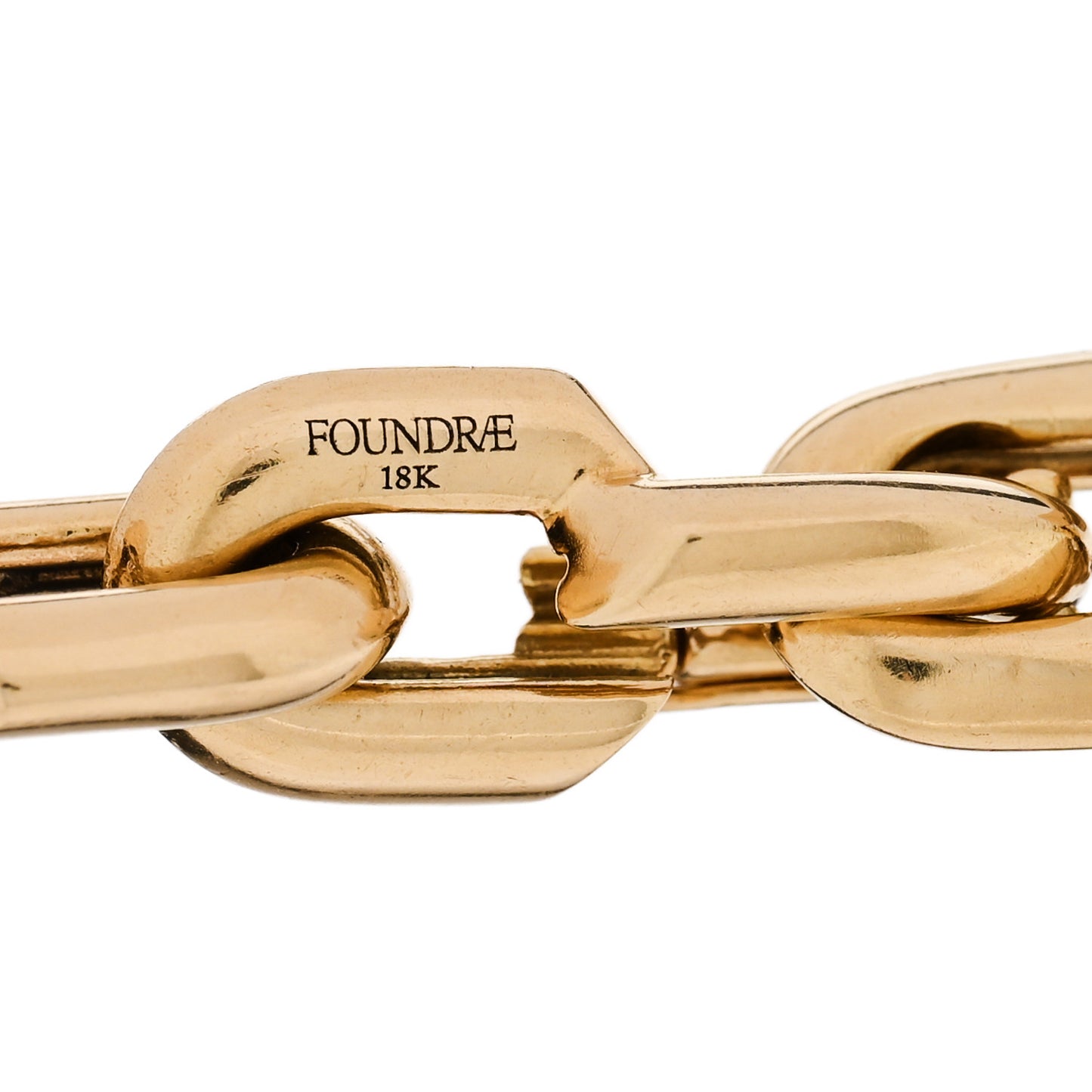 18K Yellow Gold Small Strong Hearts Love Link Chain Bracelet