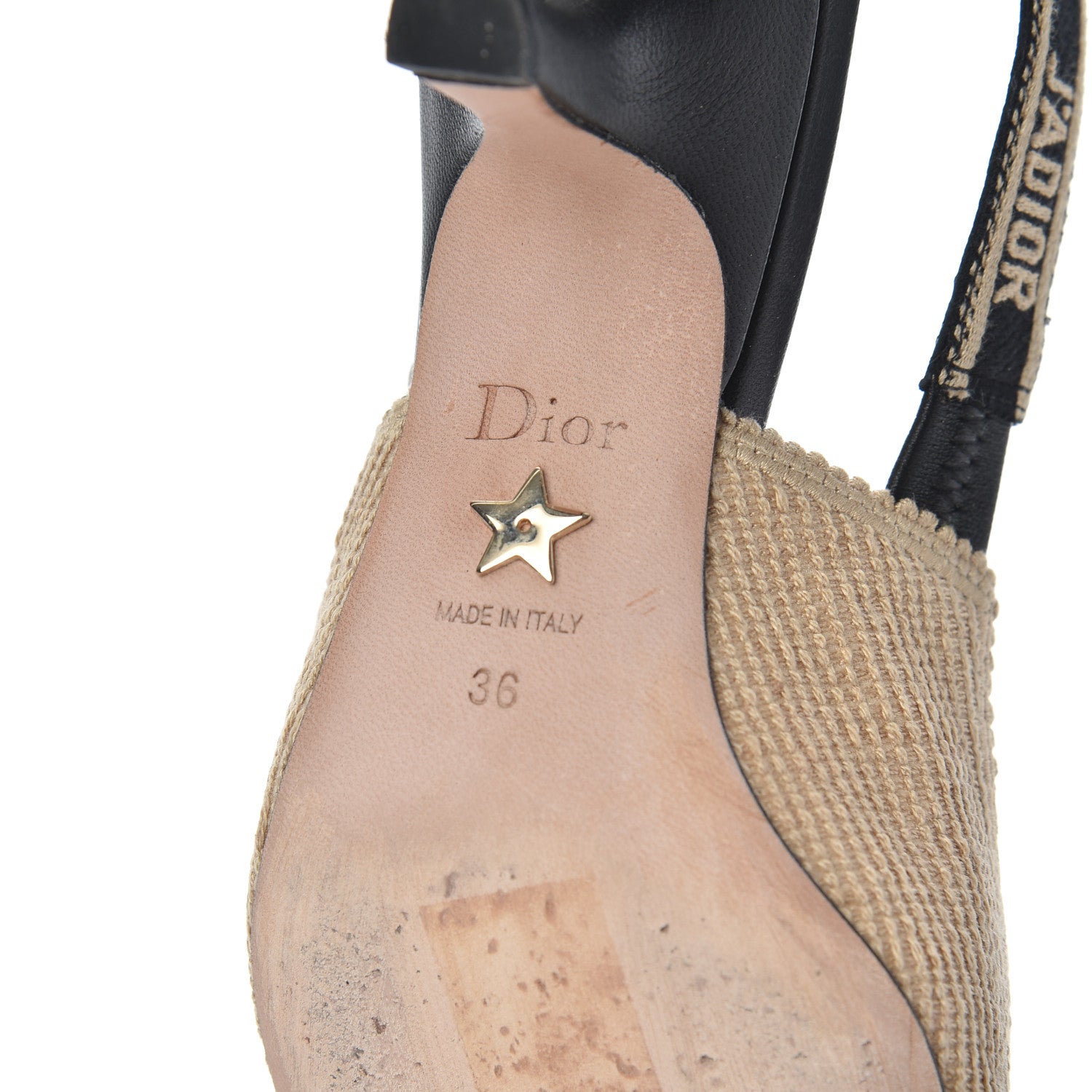 Christian Dior Natural Canvas Ribbon J'Adior Slingback 65mm Pumps 36 Black Cream 7 of 15