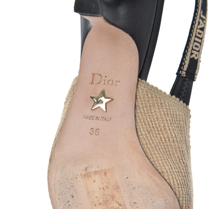 Christian Dior Natural Canvas Ribbon J'Adior Slingback 65mm Pumps 36 Black Cream 7 of 15