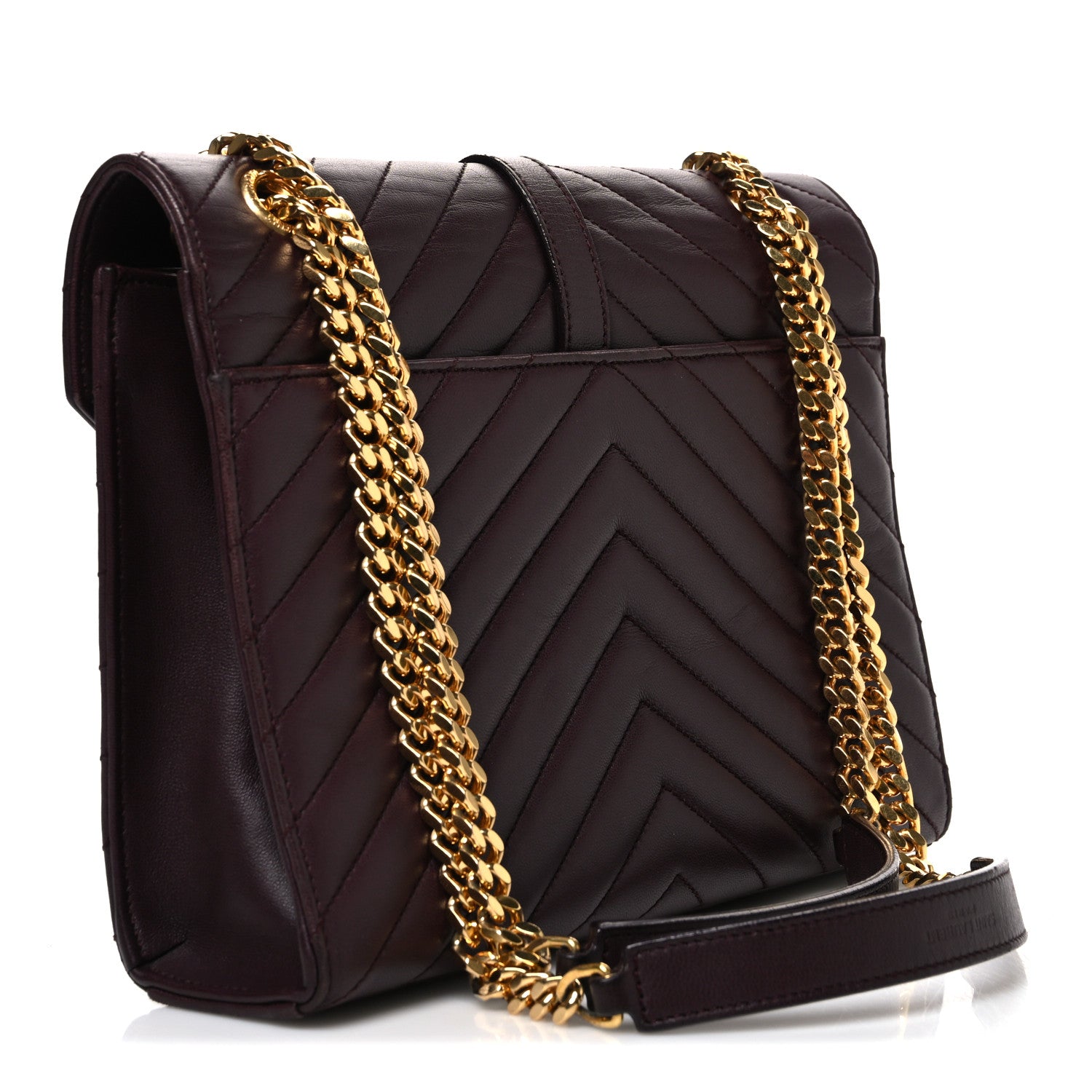 Saint Laurent Lambskin Matelasse Chevron Medium Monogram Satchel Amaranto 3 of 11