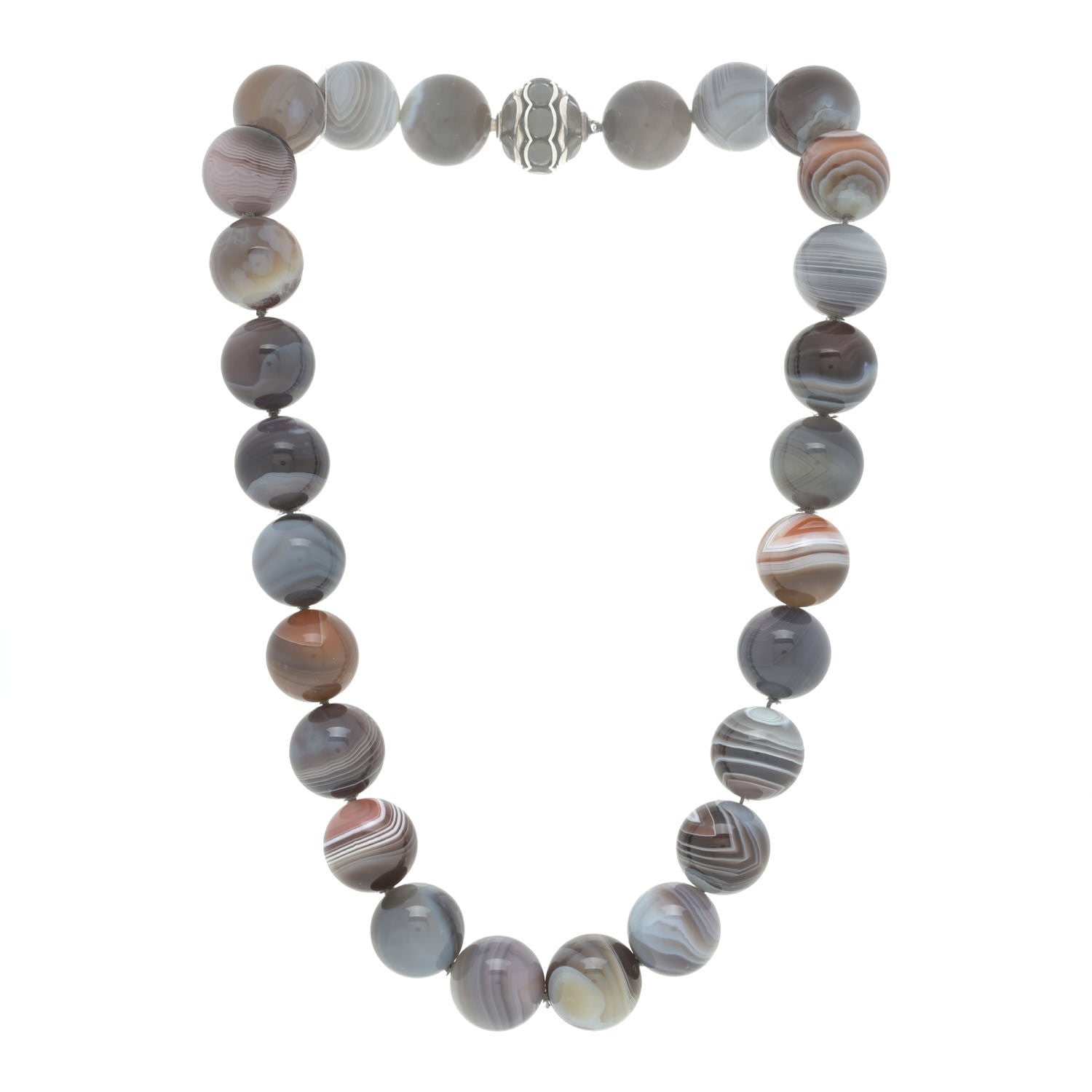 David Yurman Sterling Silver Agate Moonstone 16mm Couture Bead Necklace 3 of 6