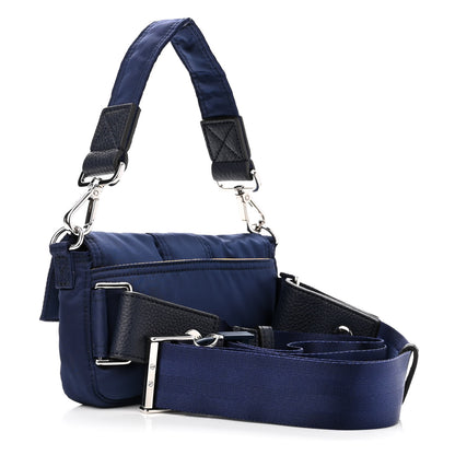Fendi X PORTER Nylon Cuoio Roma Mini Phone Baguette Belt Bag Dark Blue 3 of 10