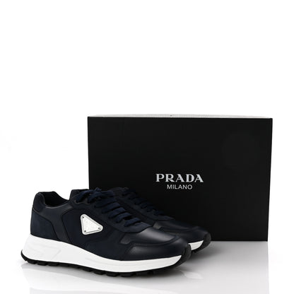 Prada Rois Nylon Triangle Logo Mens Low Top Sneakers 8.5 Bluette 10 of 10
