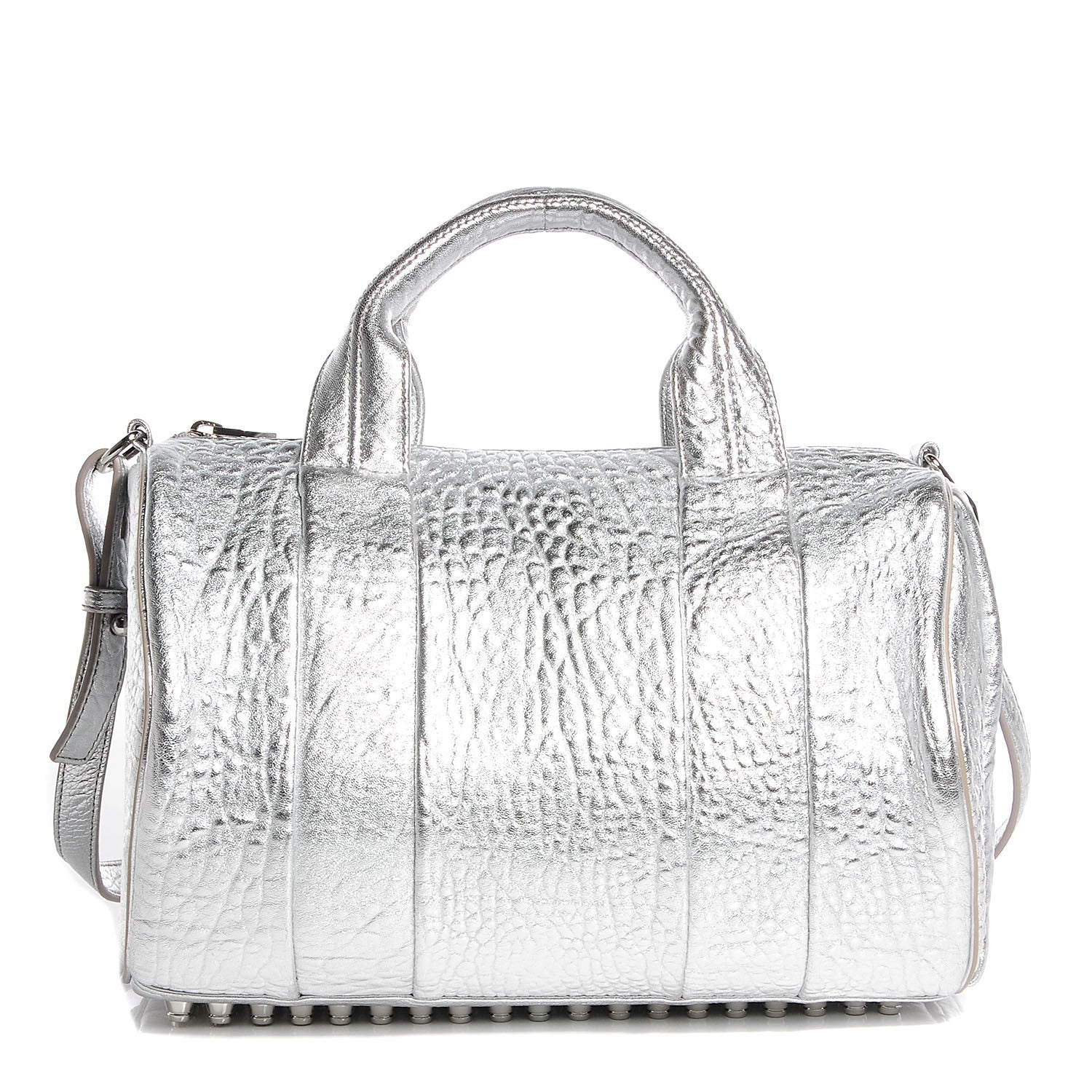 Alexander Wang Pebbled Lambskin Rocco Metallic Rhodium 1 of 7