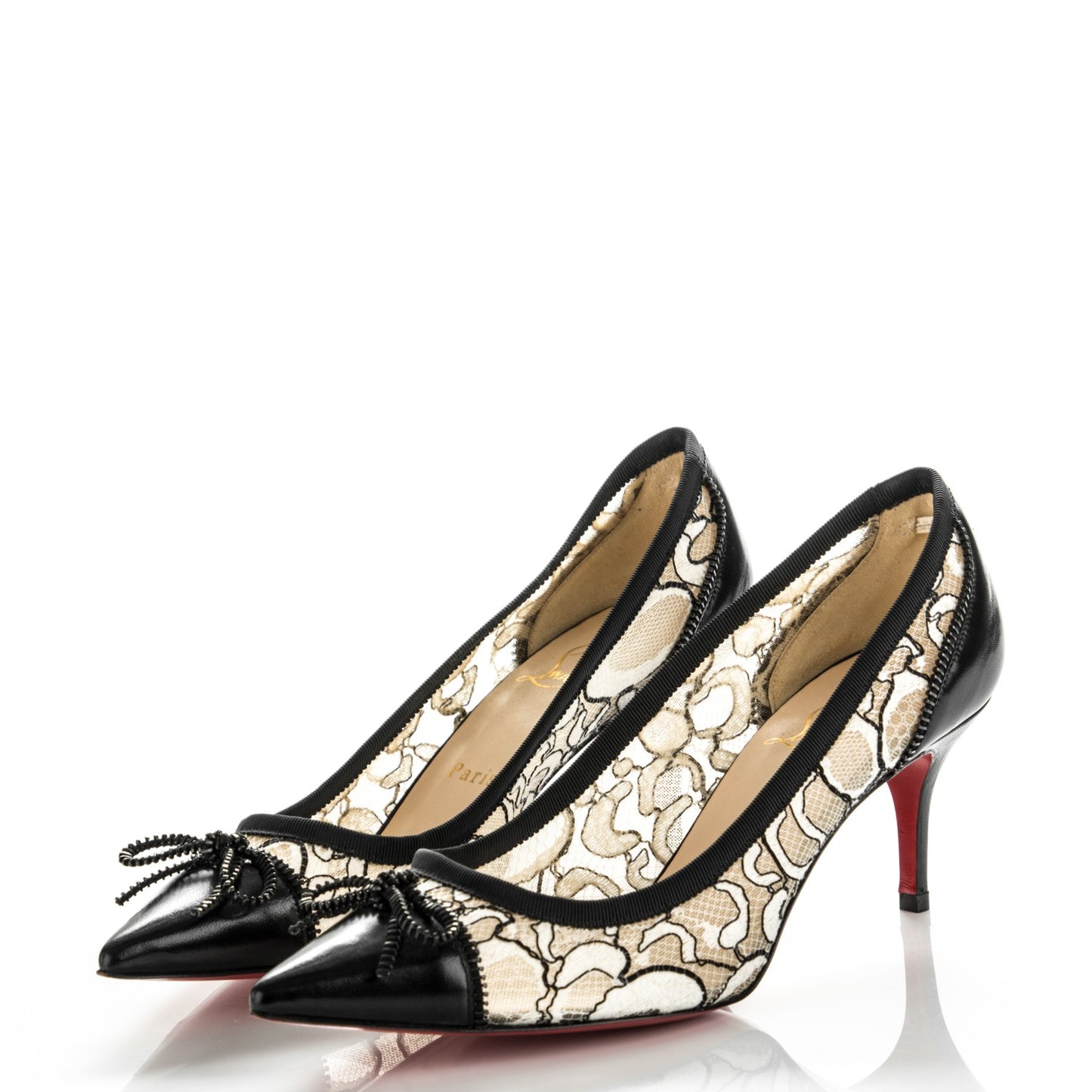 Lace Souris 70 Pumps 38.5 Black White