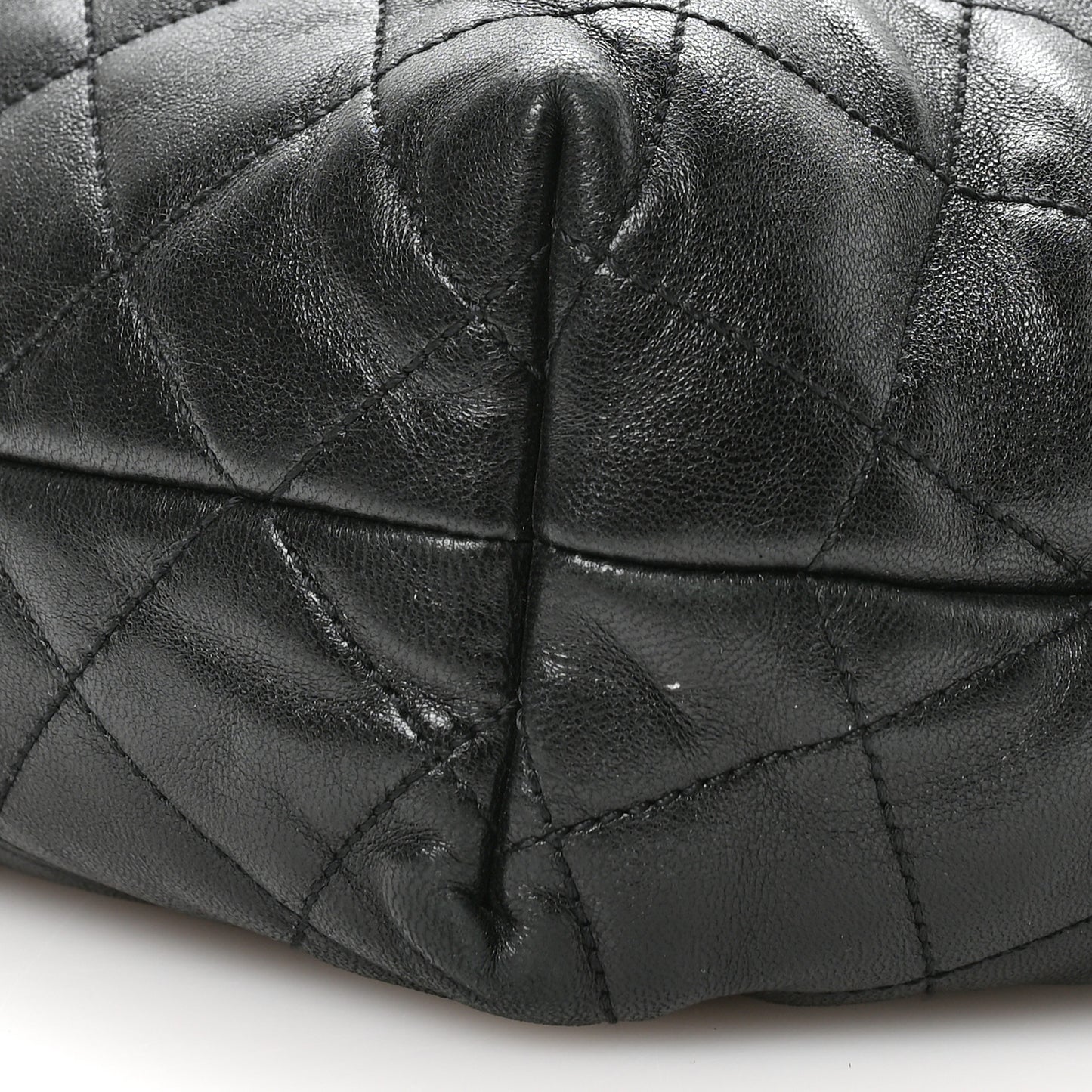 Lambskin Quilted Maxi Icare Shopping Tote Black