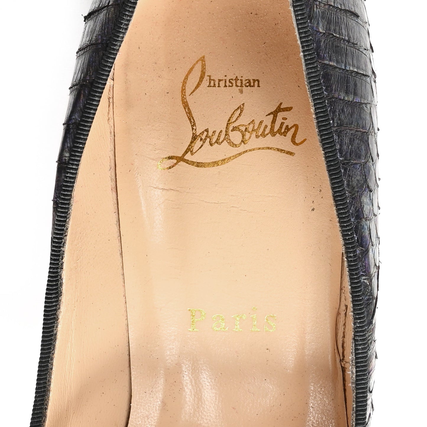 Metallic Snakeskin Highness 160 Pumps 38 Gray