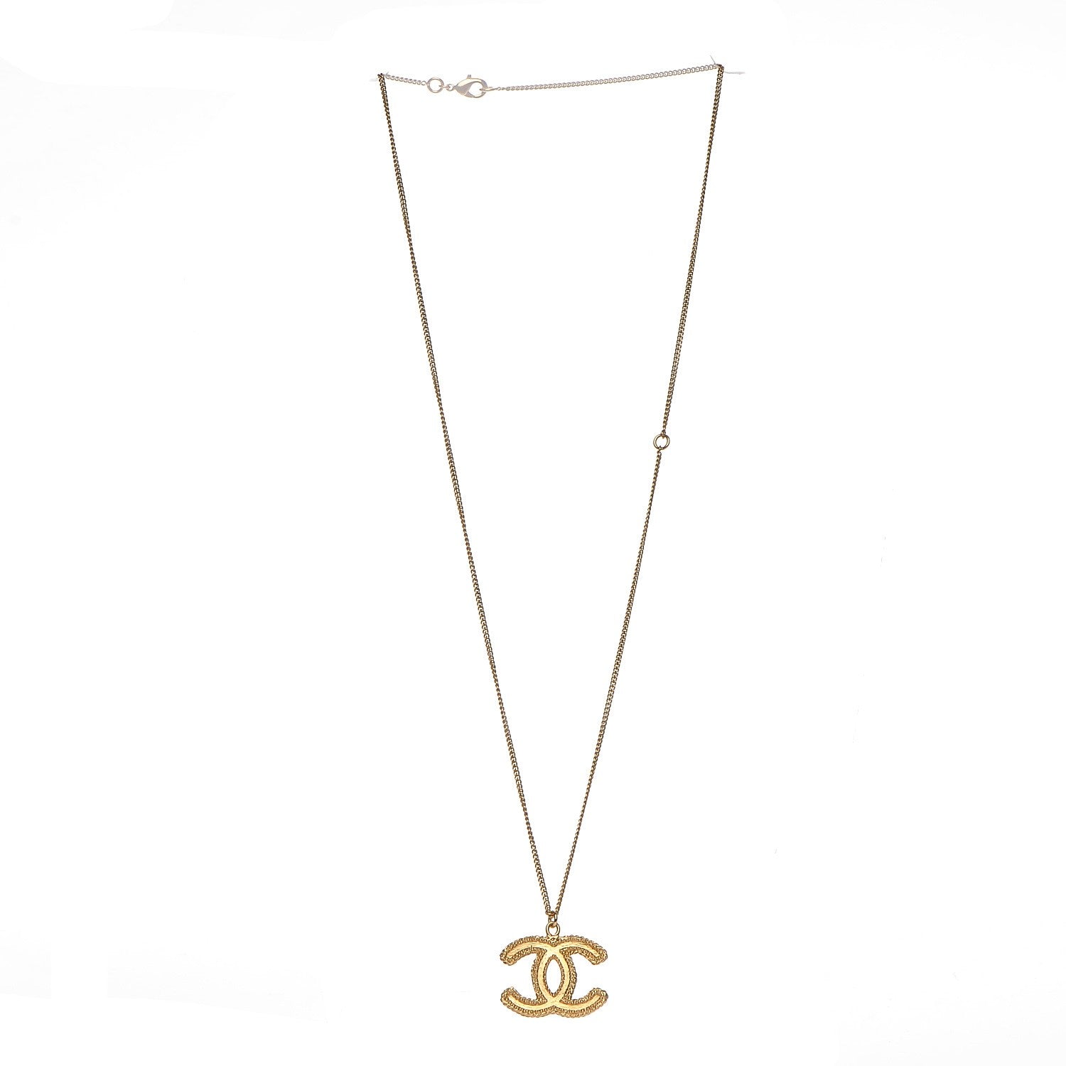 Chanel CC Pendant Necklace Gold 4 of 5