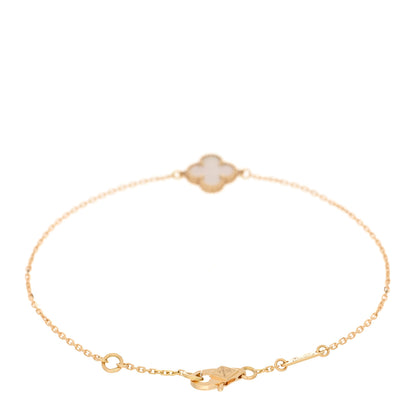 Van Cleef & Arpels 18K Yellow Gold Mother of Pearl Sweet Alhambra Bracelet 2 of 4