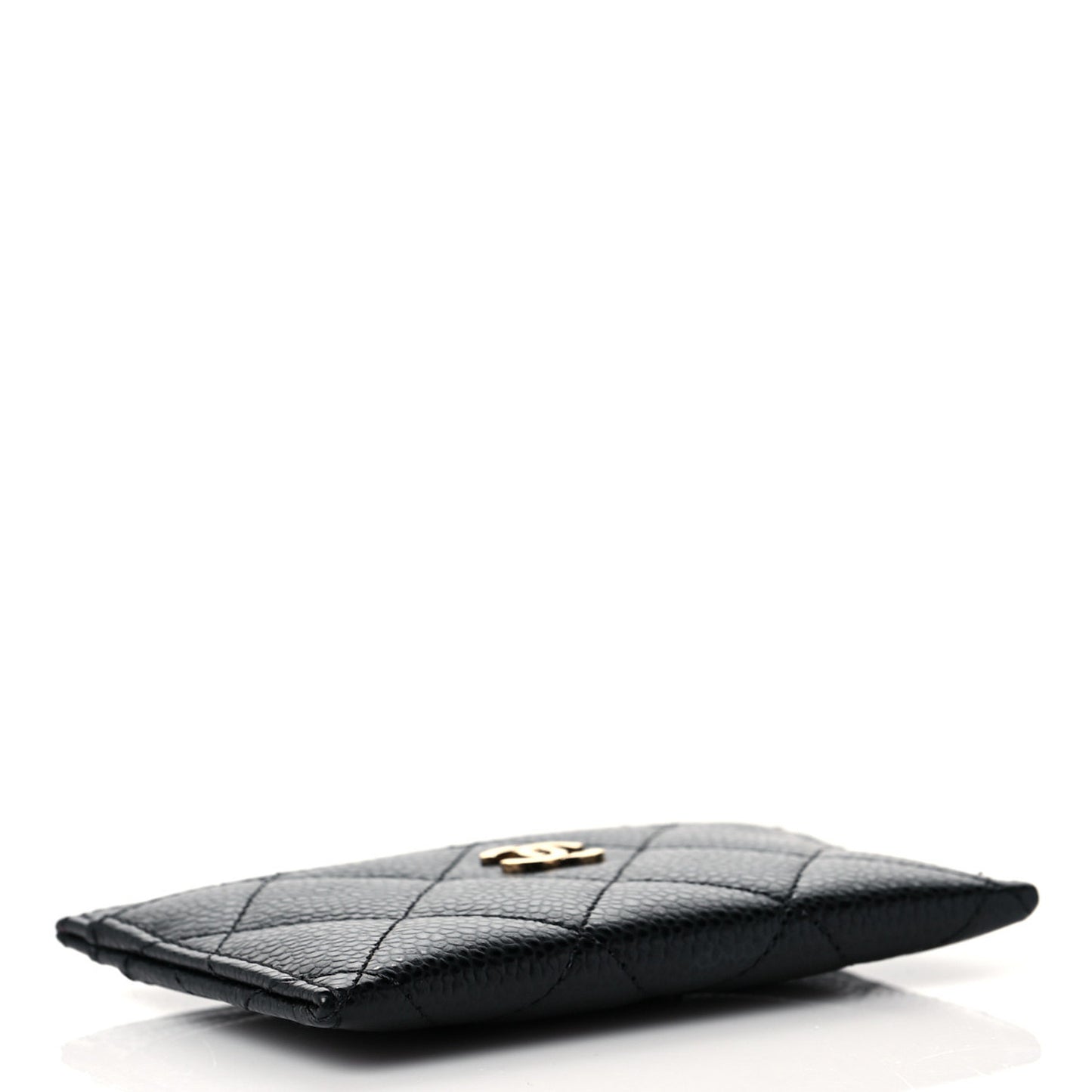 Caviar Quilted Card Holder Black