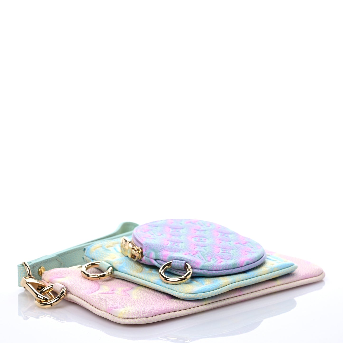 Empreinte Monogram Summer Stardust Trio Pouch Pink Water Green Lilas