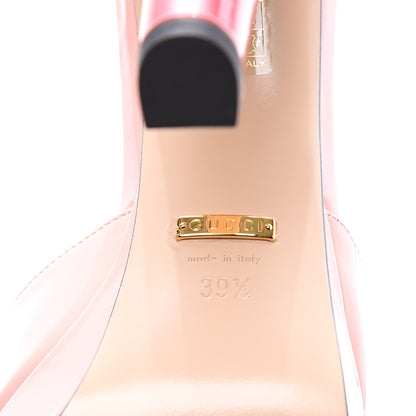 Gucci Patent Crystal GG Bow Sadie Spike Ankle Strap d'Orsay Platform High Heel Pumps 39.5 Perfect Pink 9 of 11