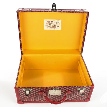 Goyard Goyardine Valise Palace 55 Travel Trunk Red 9 of 12