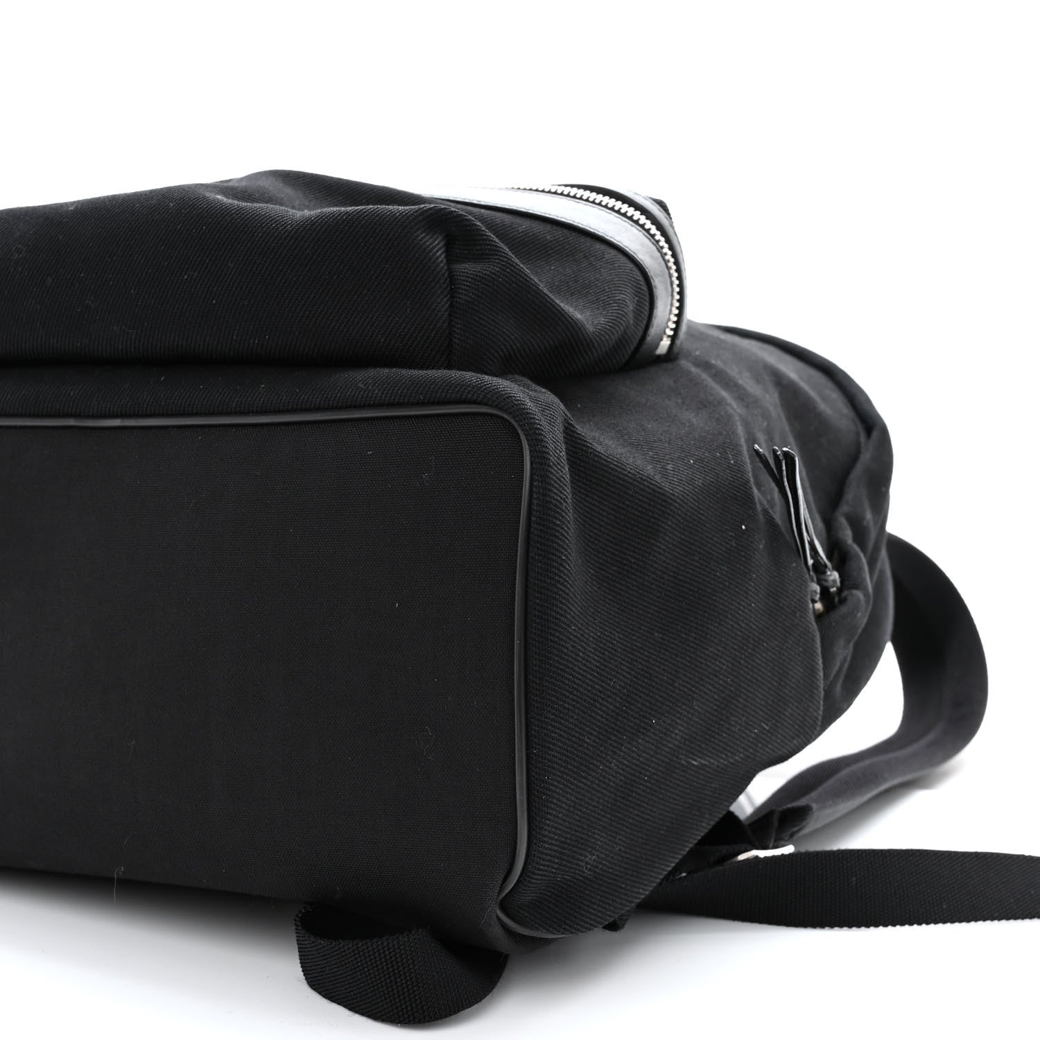 Saint Laurent Canvas Signature Embroidered City Backpack Black 11 of 11