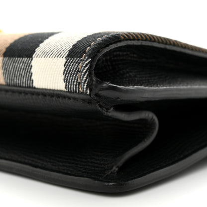 Burberry Derby Calfskin House Check Small Macken Crossbody Bag Black 11 of 12