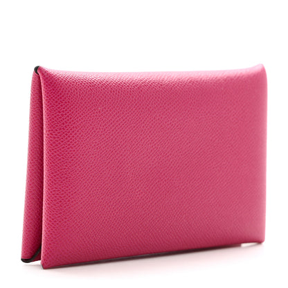 Hermes Epsom Calvi Card Case Rose Pourpre 3 of 6