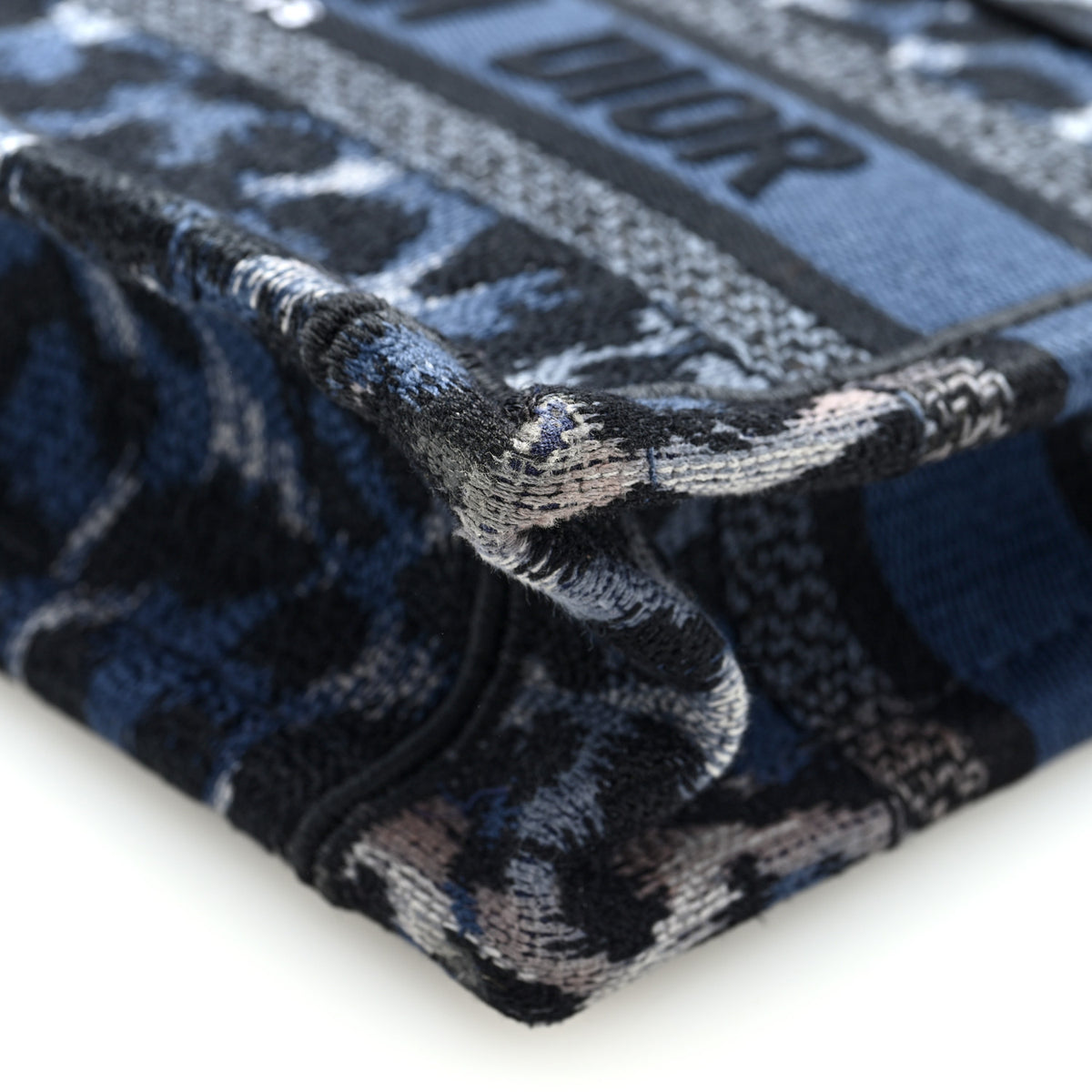 Christian Dior Canvas Mizza Embroidered Mini Leopard Book Tote Blue 10 of 10