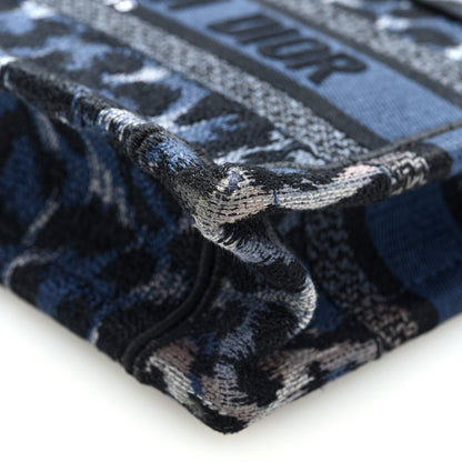 Christian Dior Canvas Mizza Embroidered Mini Leopard Book Tote Blue 10 of 10