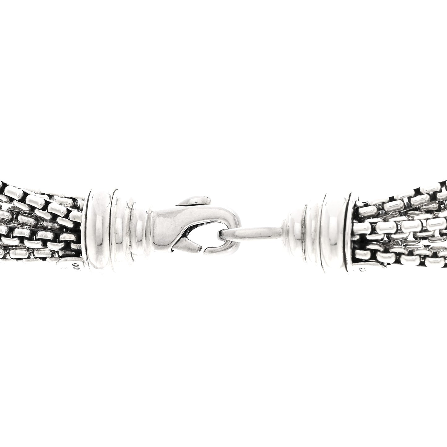 Sterling Silver Black Diamond Box Chain Eight Strand Necklace