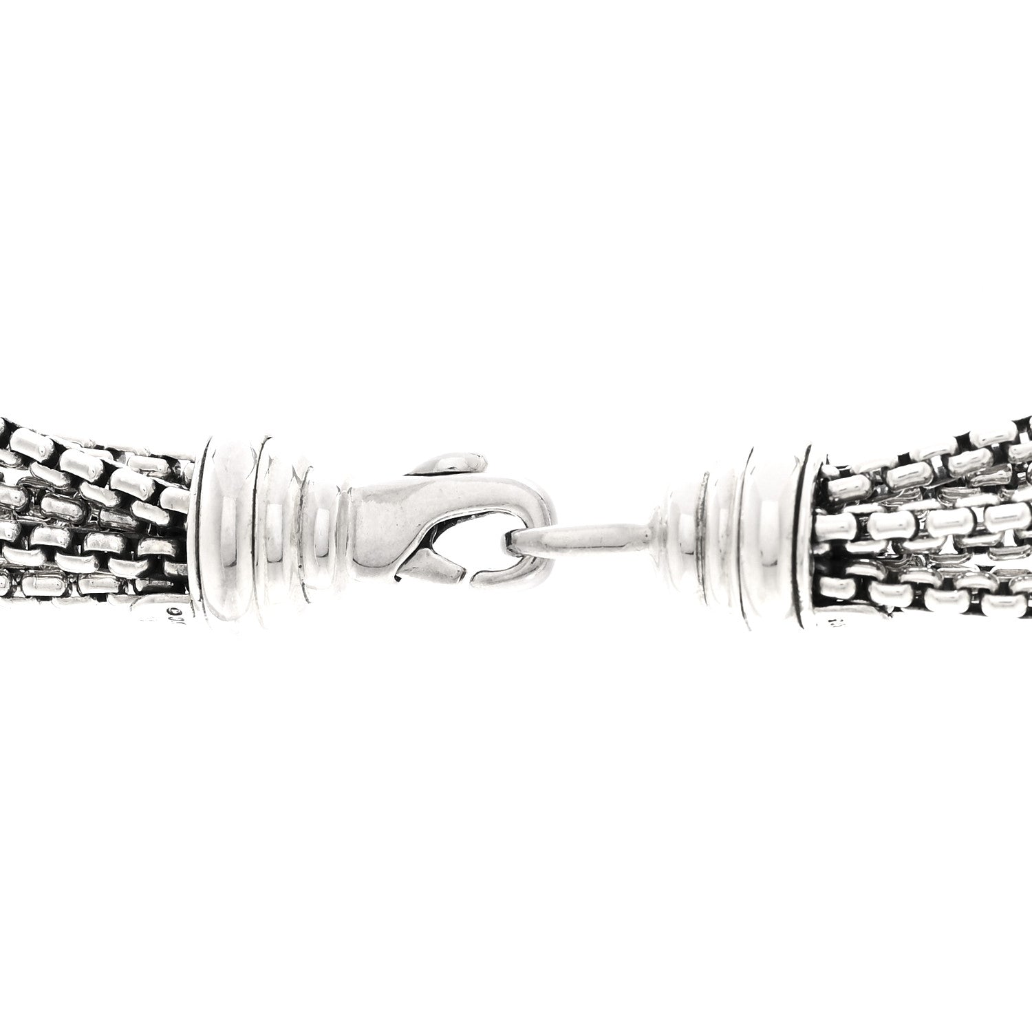 David Yurman Sterling Silver Black Diamond Box Chain Eight Strand Necklace 4 of 5
