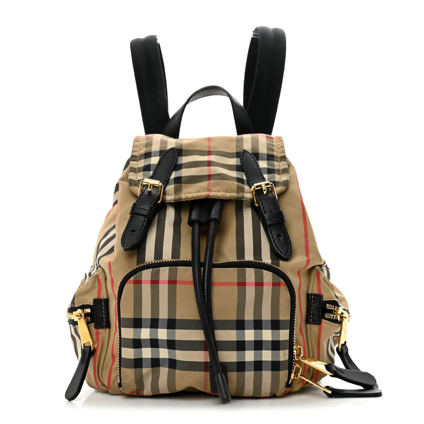 Vintage Check Small Rucksack Backpack Antique Yellow