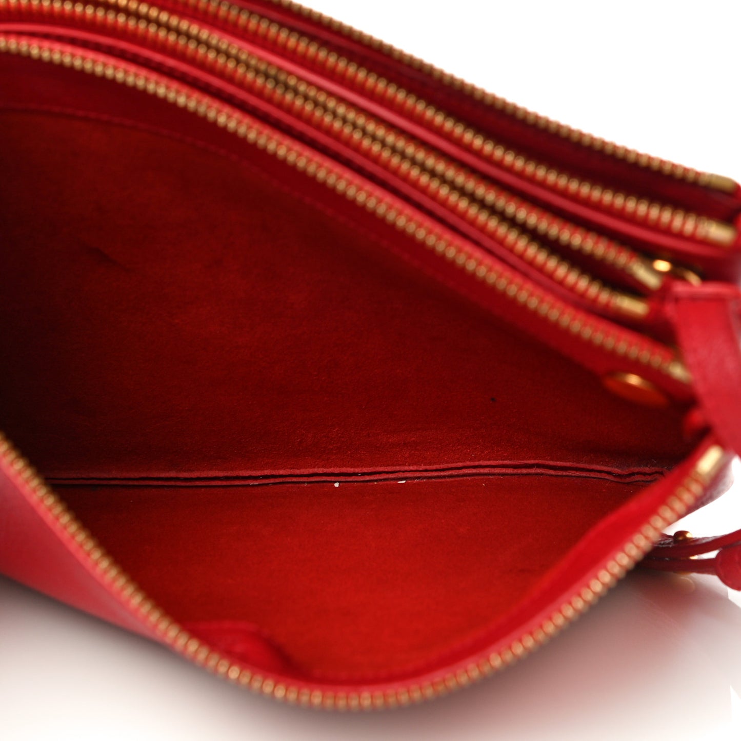 Goatskin Large Trio Crossbody Bag Scarlet