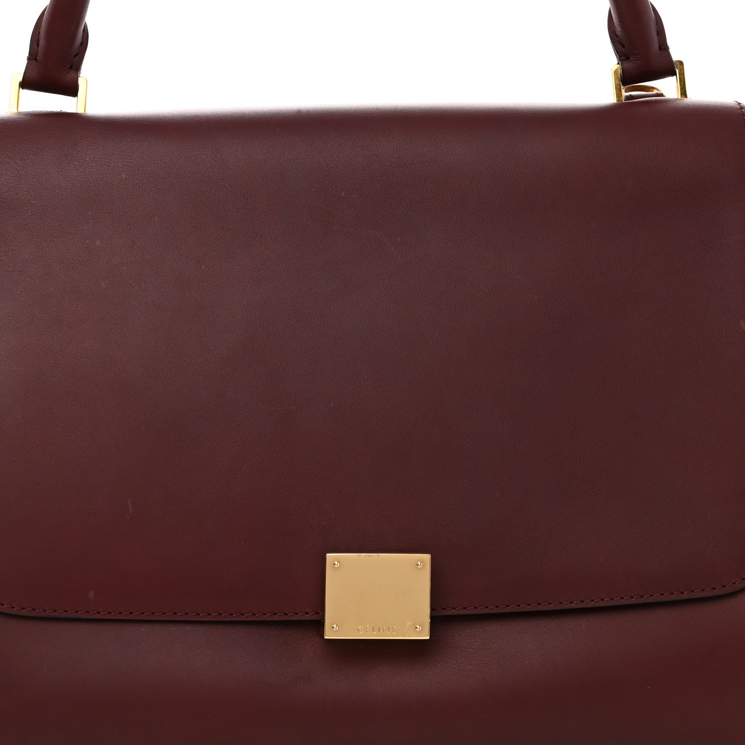 Celine Smooth Calfskin Suede Medium Trapeze Burgundy 7 of 10