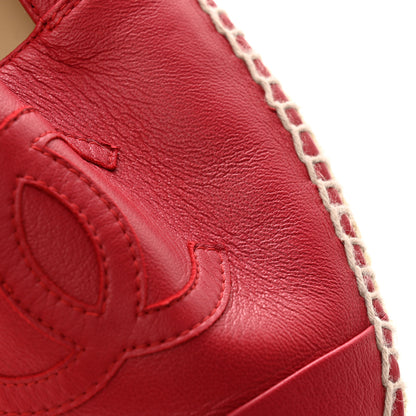 Chanel Lambskin CC Espadrilles 39 Red 11 of 11