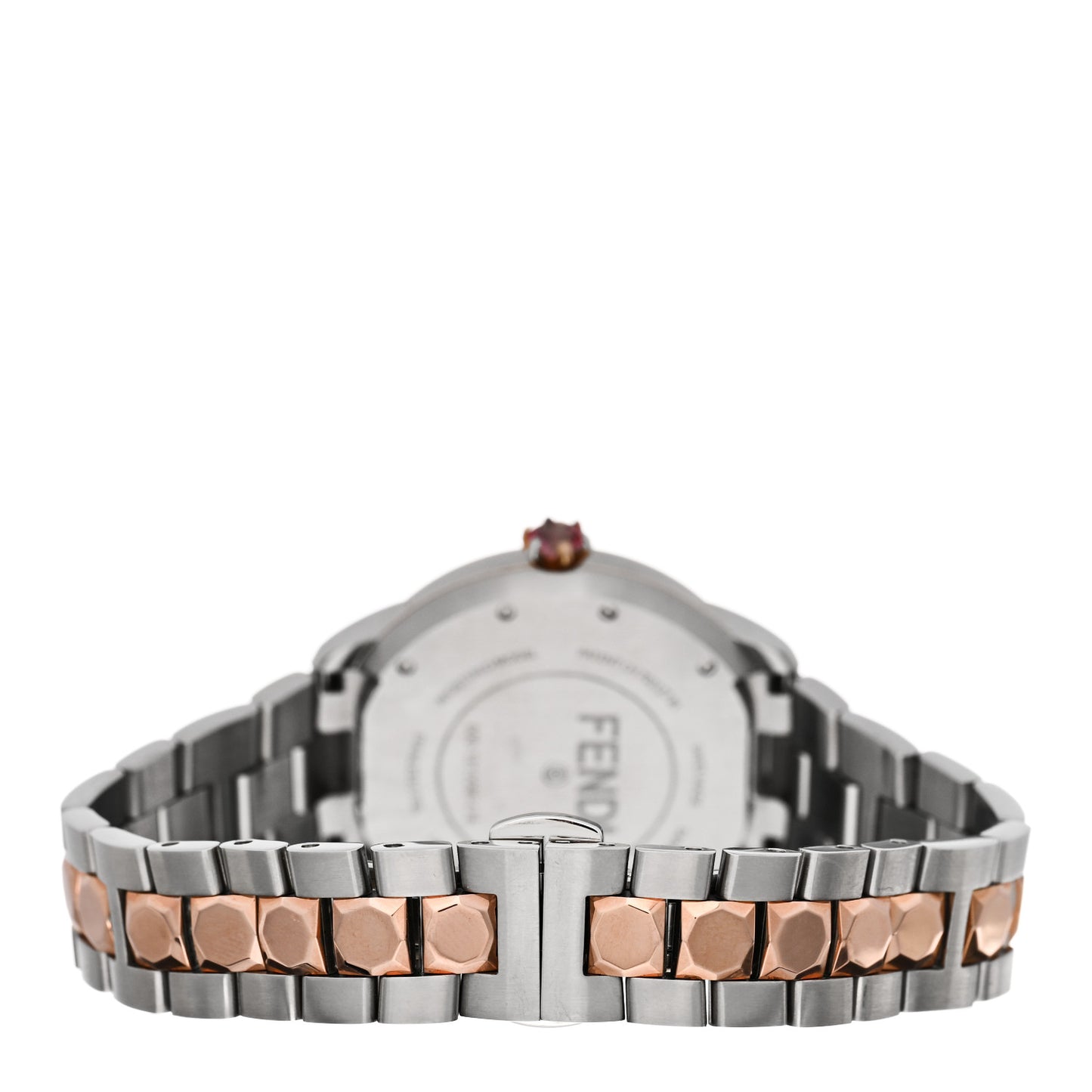 Stainless Steel Mother of Pearl Topaz Spinel 38mm Ishine Rotating Gem Two Tone Quartz Watch