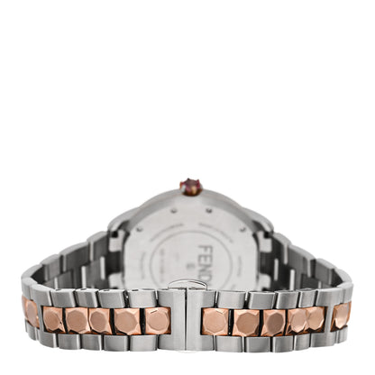 Fendi Stainless Steel Mother of Pearl Topaz Spinel 38mm Ishine Rotating Gem Two Tone Quartz Watch 3 of 5