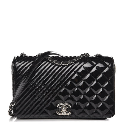 Chanel Patent Quilted Medium Coco Boy Flap Black 1 of 9