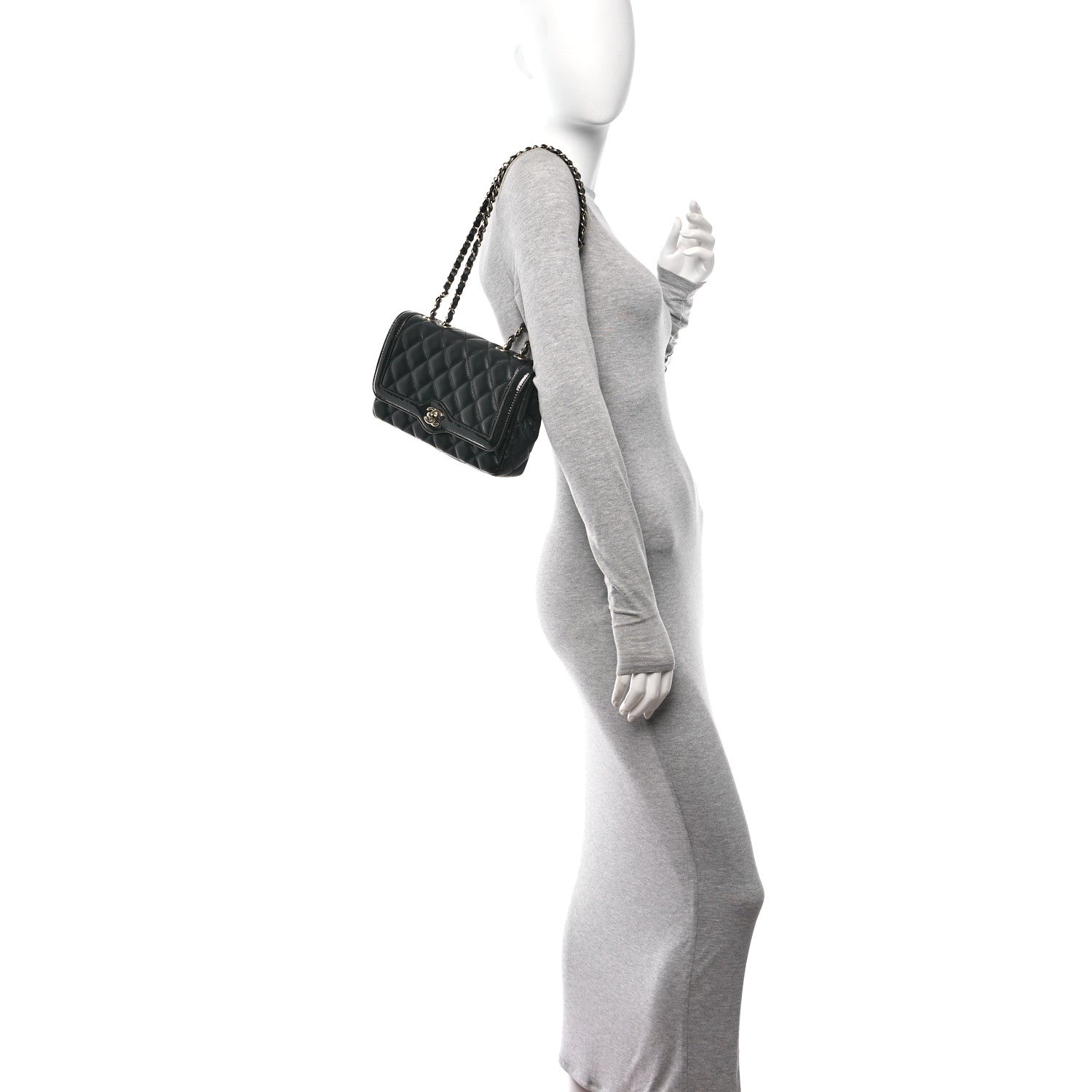 Chanel Lambskin Patent Calfskin Quilted Small Flap Bag Black 2 of 11