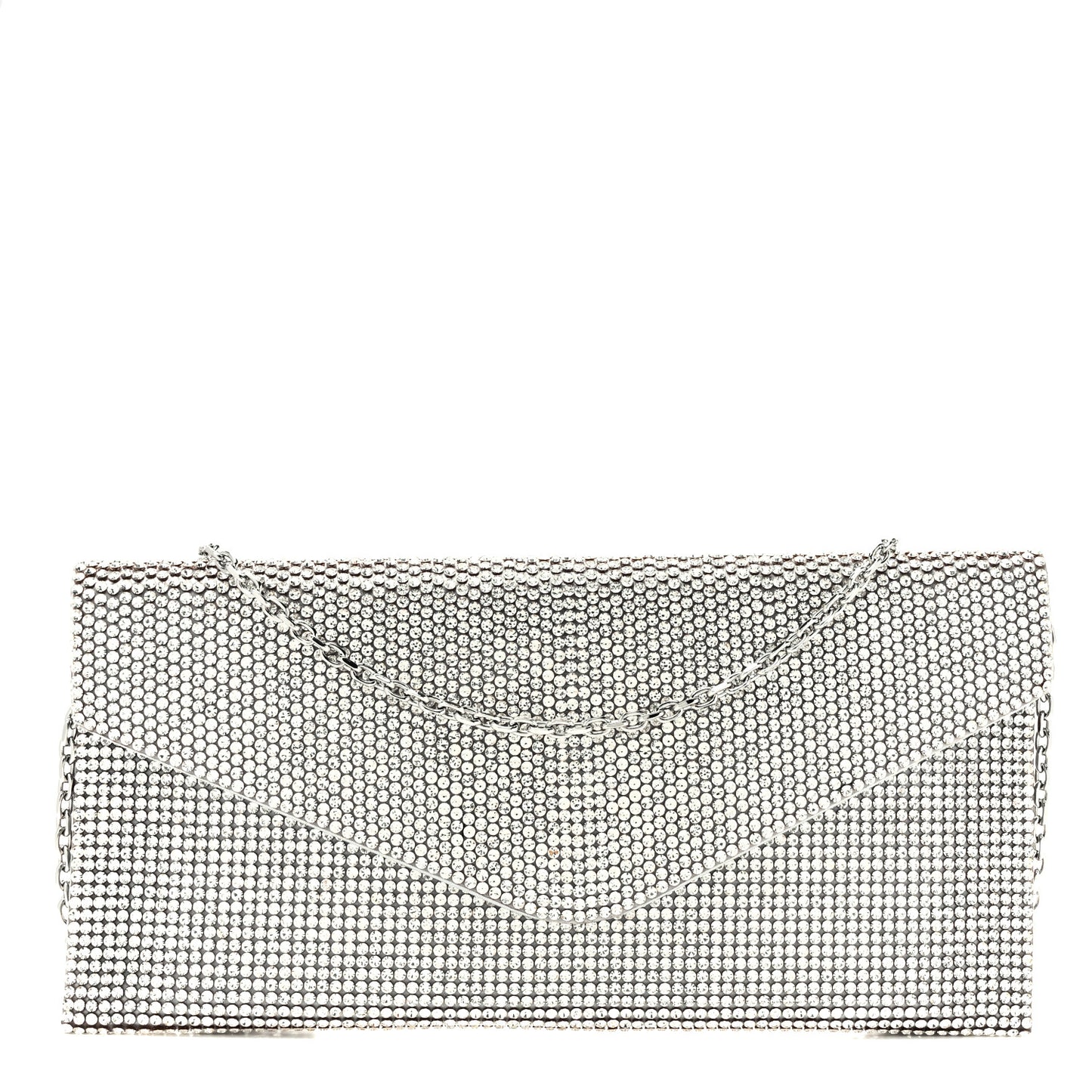 Swarovski Crystal Envelope Clutch Silver