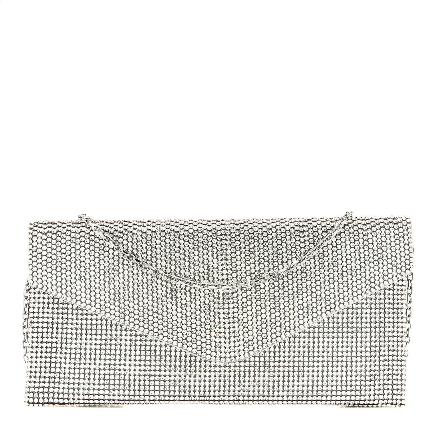 Judith Leiber Swarovski Crystal Envelope Clutch Silver 1 of 8