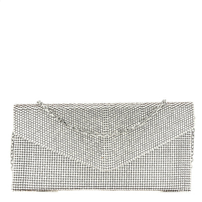 Judith Leiber Swarovski Crystal Envelope Clutch Silver 1 of 8